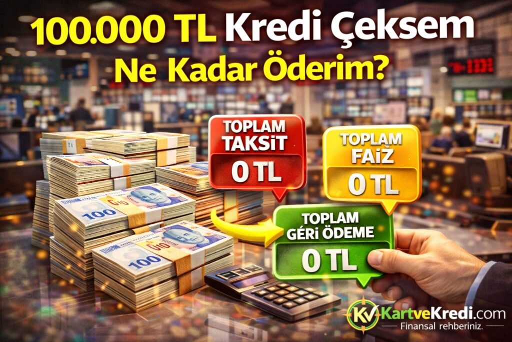 100.000 TL Kredi Çeksem Ne Kadar Öderim?